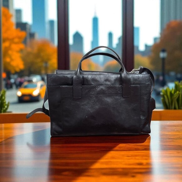 Wilsons Leather Pelle Studio Black Business Briefcase Laptop Handbag - Picture 1 of 15